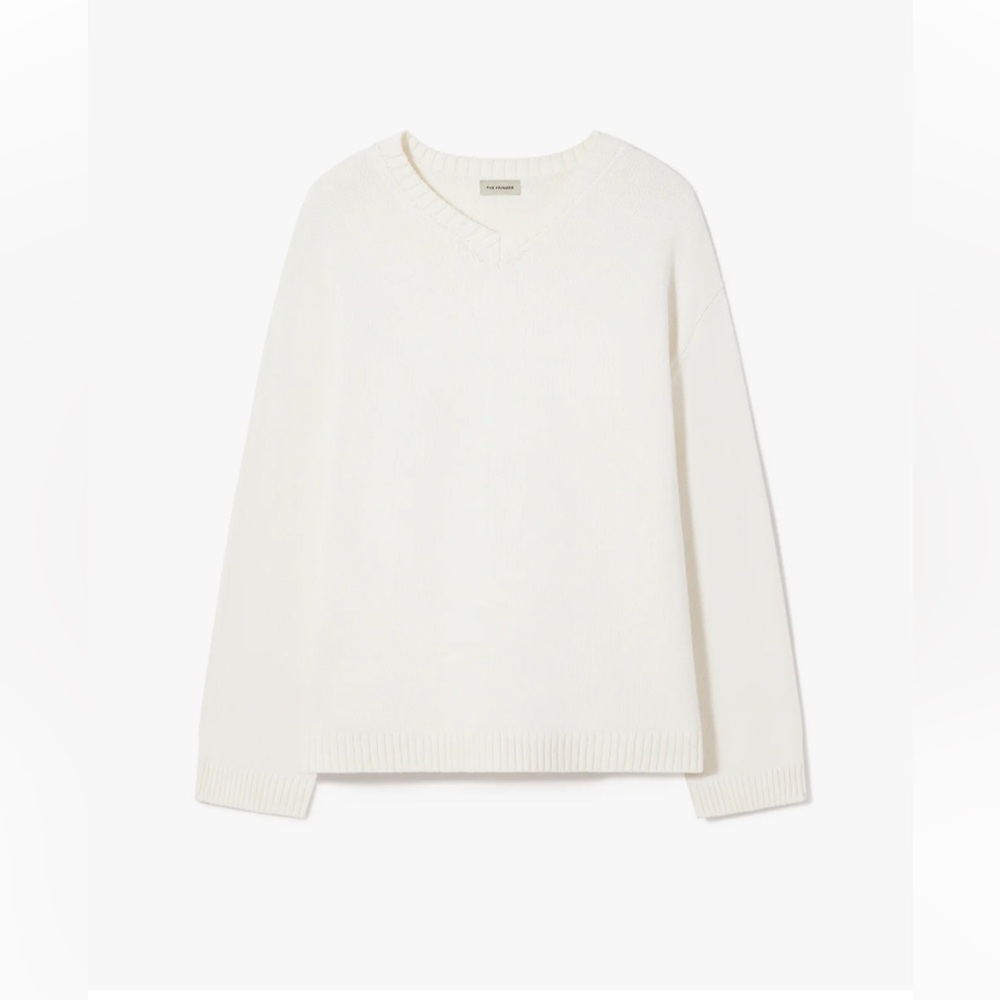 The Fringes V-Neck Cotton Knit Sweater